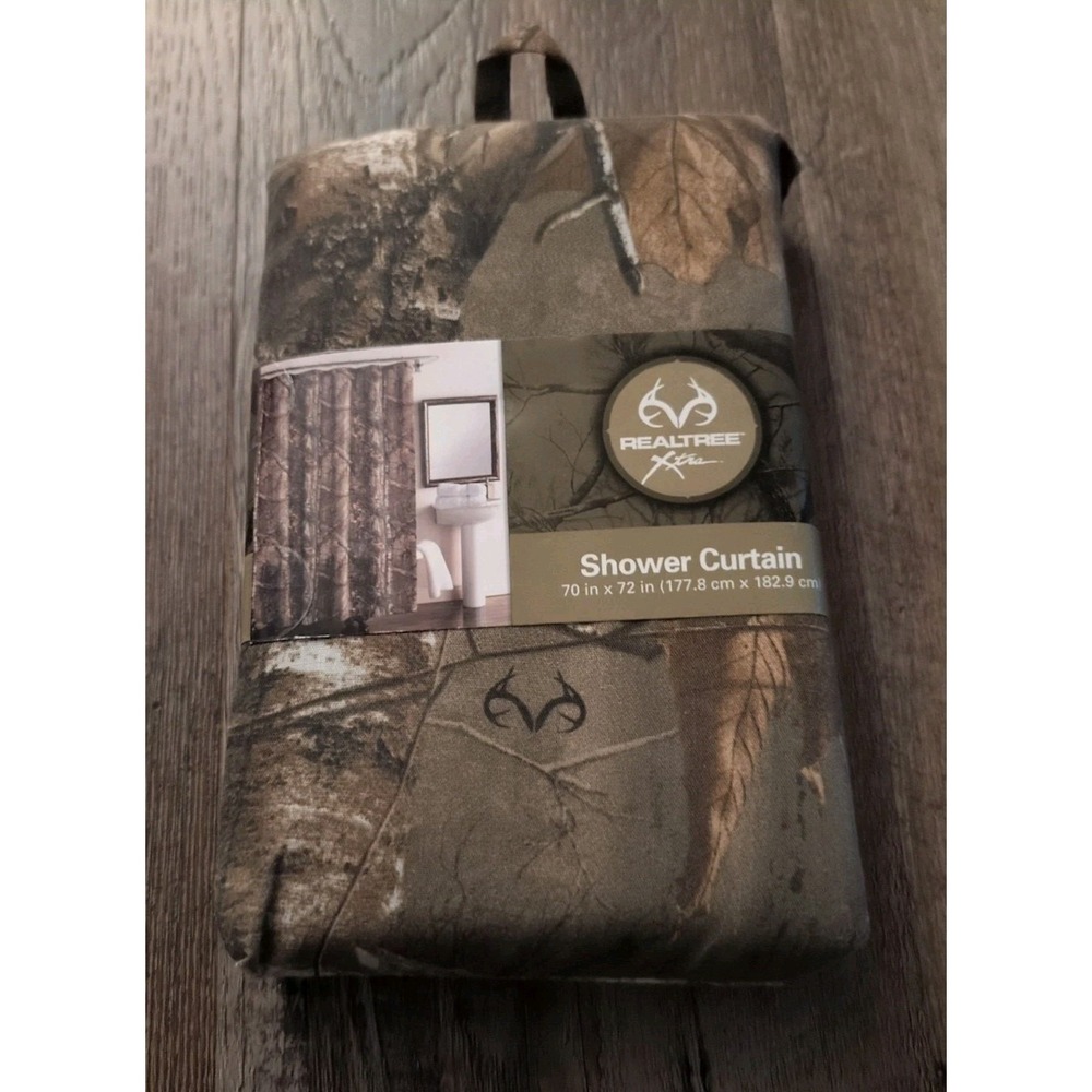 Realtree Xtra Camouflage Camo Fabric Shower Curtain 70" X 72" Hunting Cabin - Picture 9 of 10